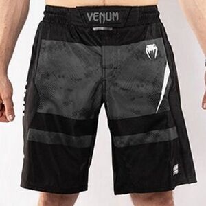 Venum Sky247 MMA Fight Shorts Men XL Black Gray Pockets 10 In Inseam